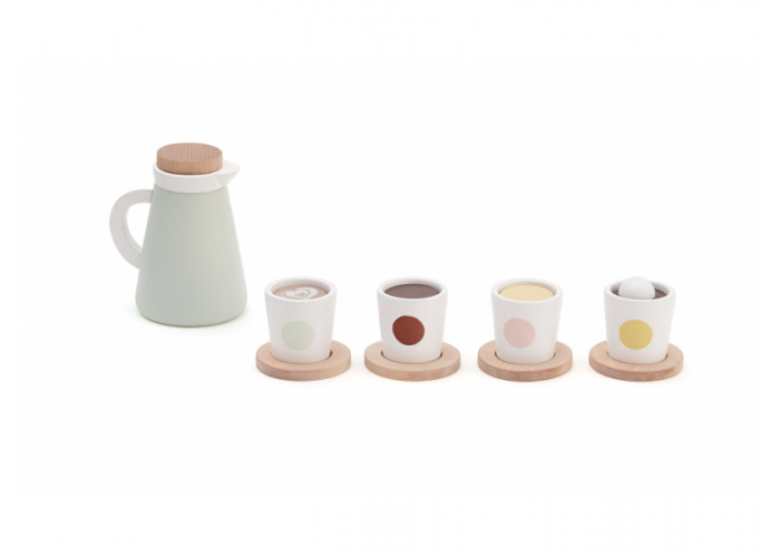 Konvička dřevěná se 4 šálky Bistro