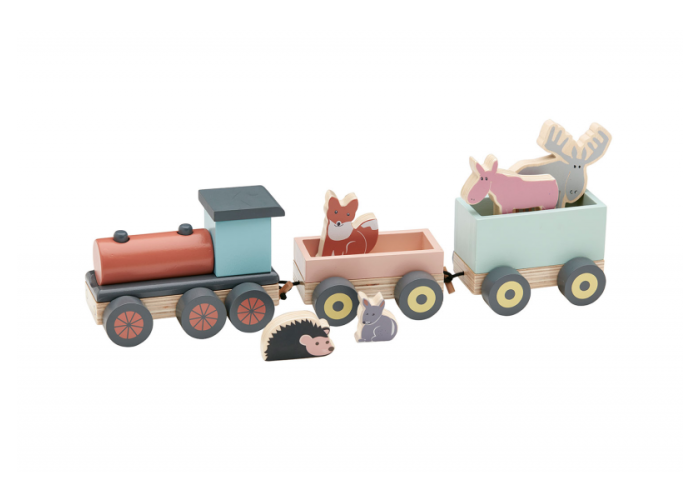 Vlak se zvířátky Edvin dřevěný