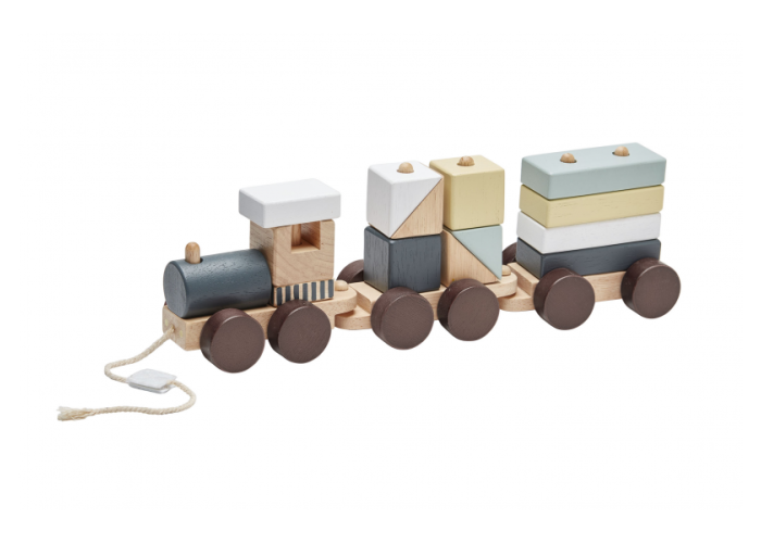 Vlak z kostek Neo dřevěný
